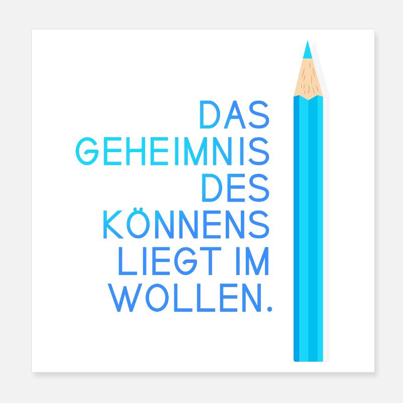 schule motivation einschulung prüfung abi spruch l Poster 20x20 cm