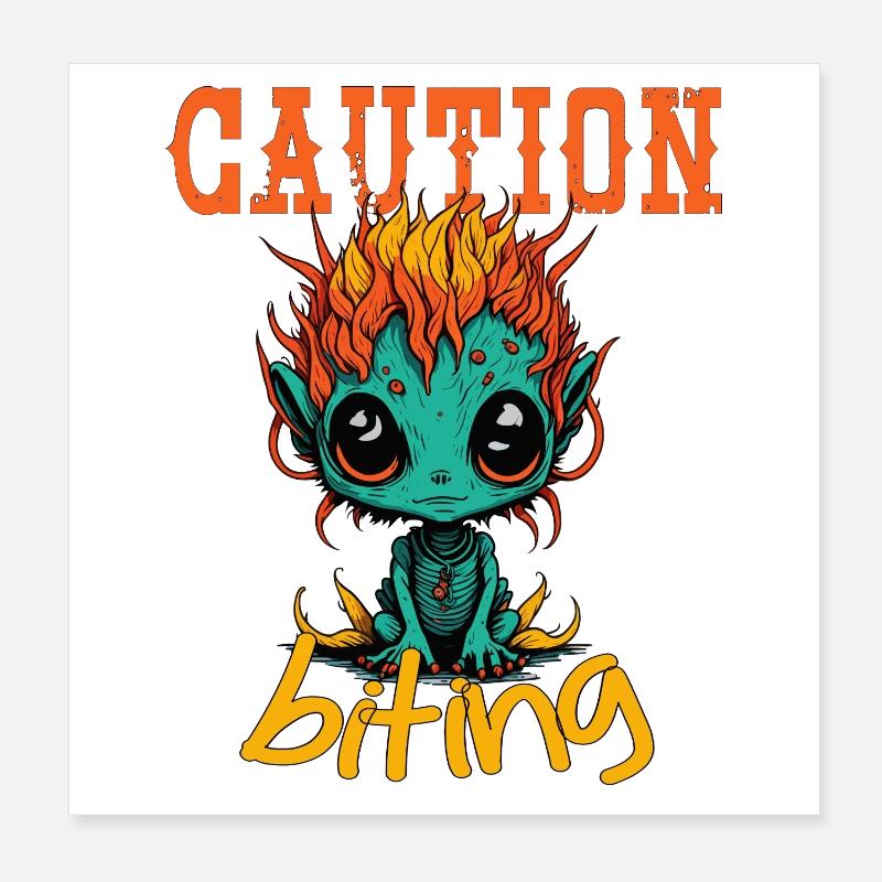 Attention vif Poster 20 x 20 cm