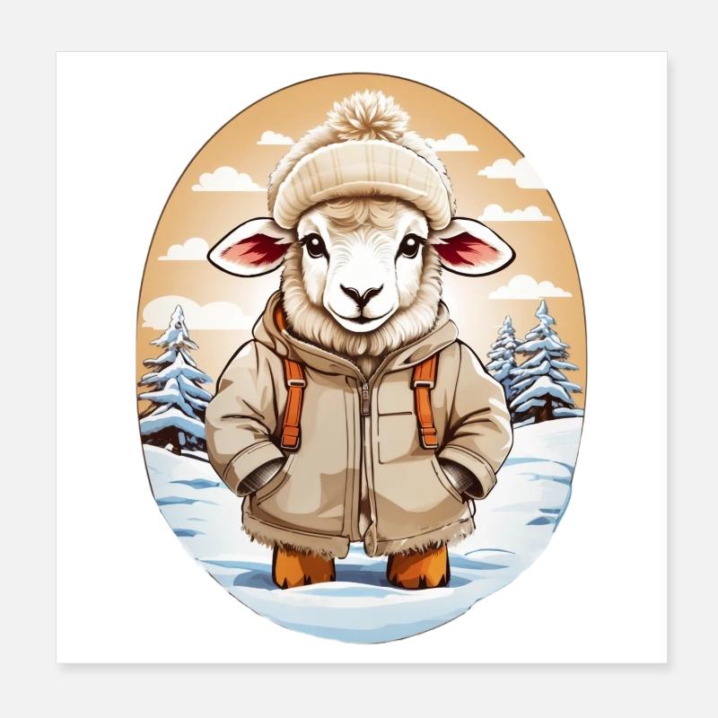 Mouton câlin doux Poster 20 x 20 cm