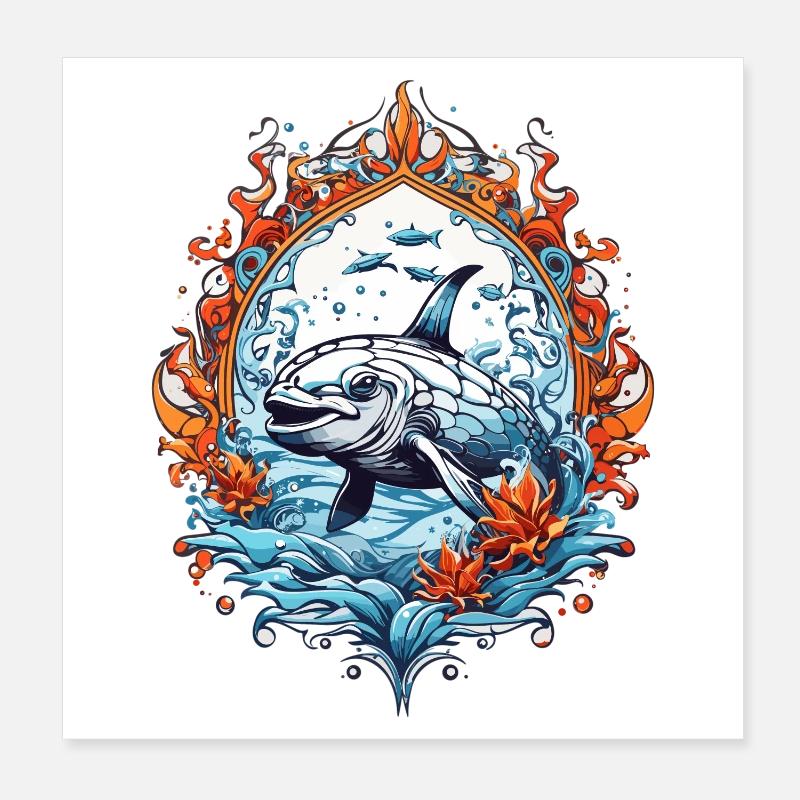 Créatures Marines, Poissons Poster 20 x 20 cm