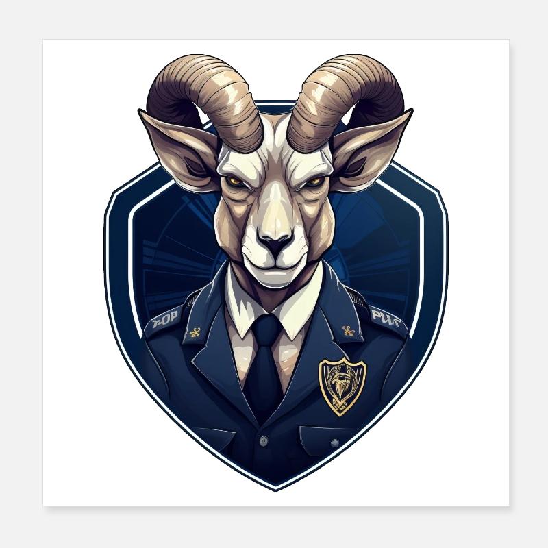 Police Capricorn Poster 8" x 8" (20x20 cm)