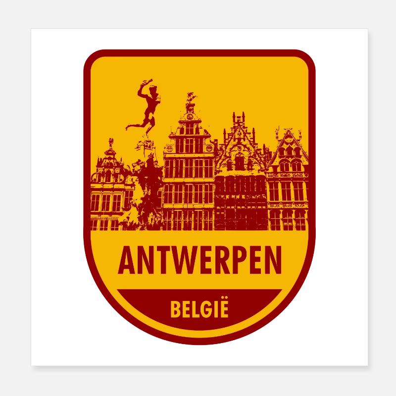 Antwerpen België Poster 20x20 cm