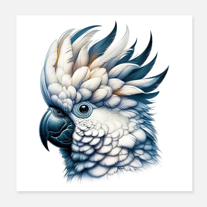 Perroquet cacatoès Poster 20 x 20 cm