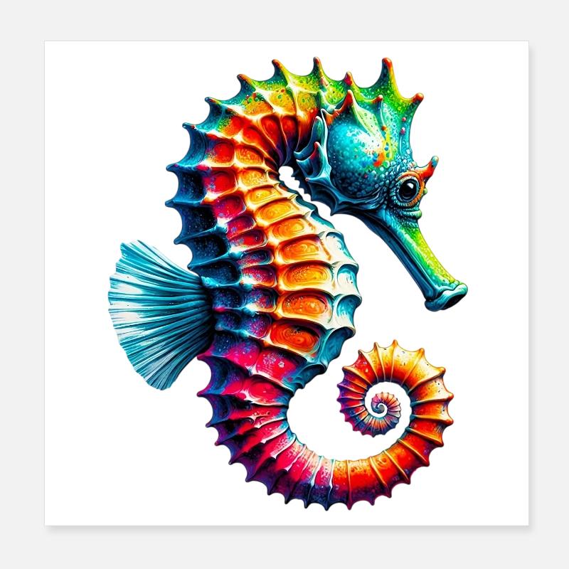 Hippocampe Poster 20 x 20 cm