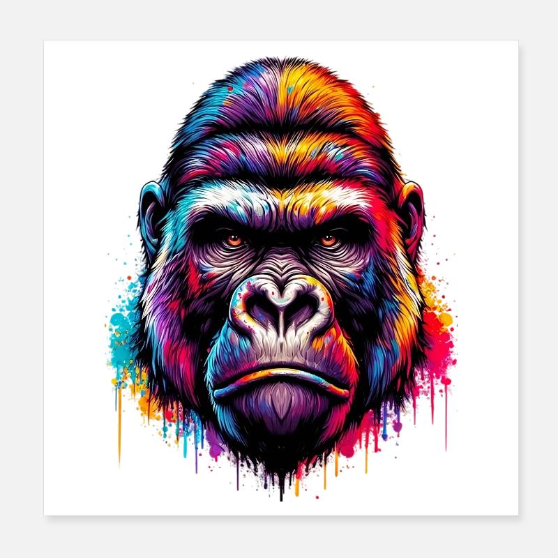 Gorilla Poster 20x20 cm