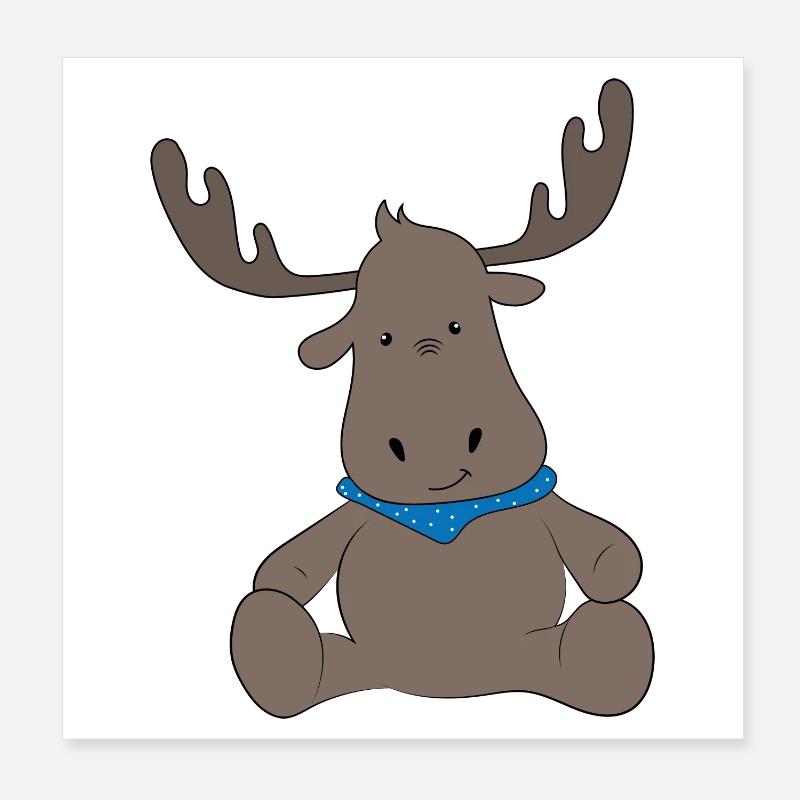 Elk Poster 8" x 8" (20x20 cm)