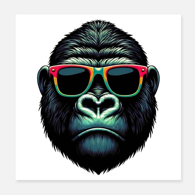 Gorilla Poster 8" x 8" (20x20 cm)