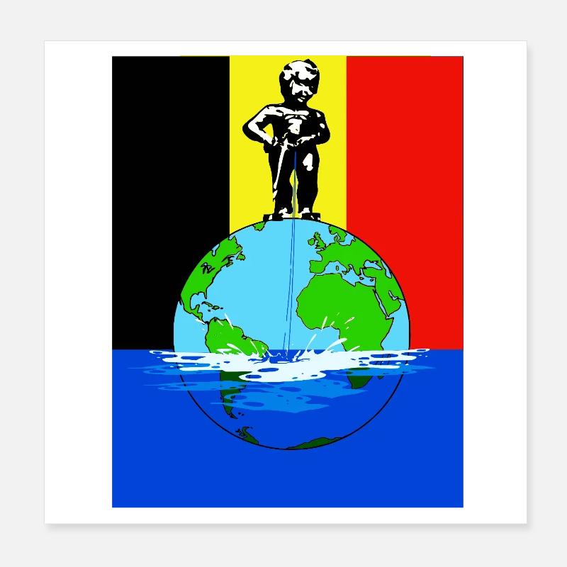 Maneken pis Poster 20x20 cm