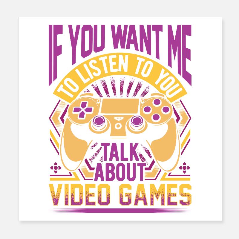 Talk About Video Games Poster 8" x 8" (20x20 cm)