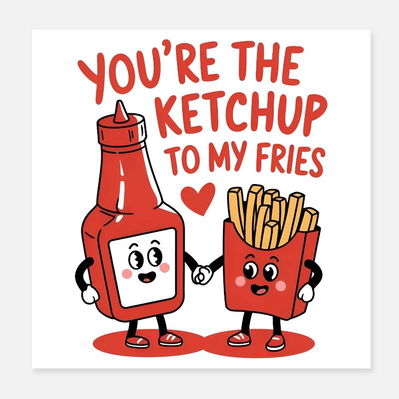 Tu es le ketchup à mes frites Poster 20 x 20 cm
