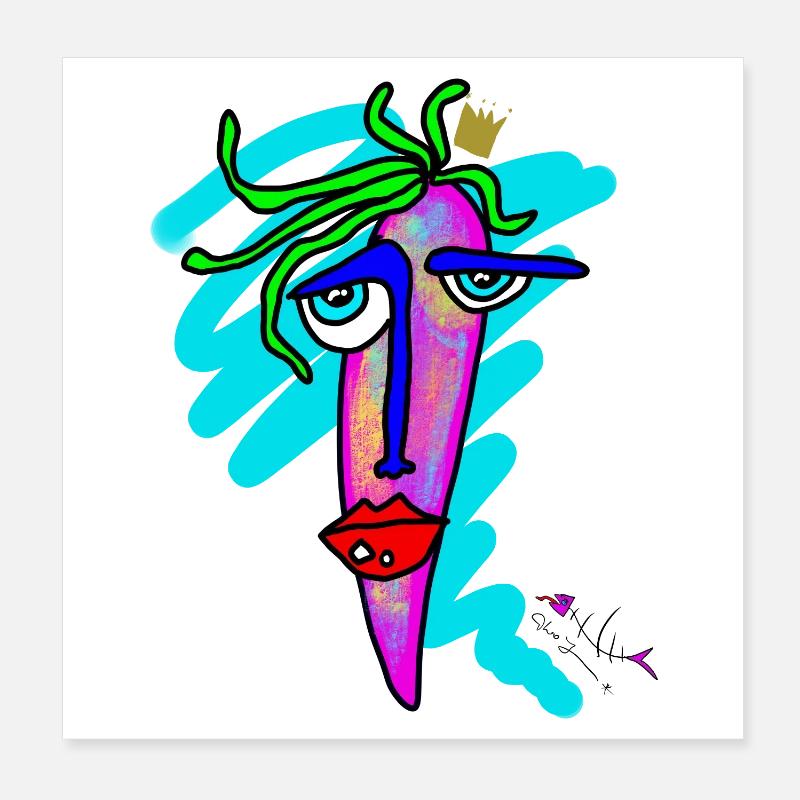 Farbiges Gesicht  Poster 20x20 cm
