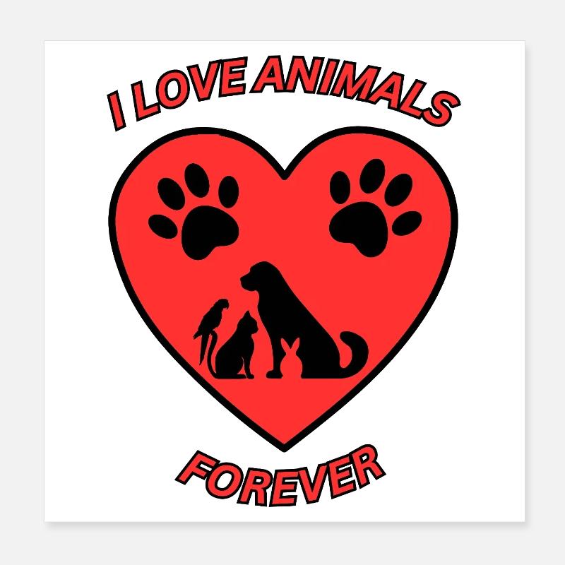 L’amour des animaux Poster 20 x 20 cm