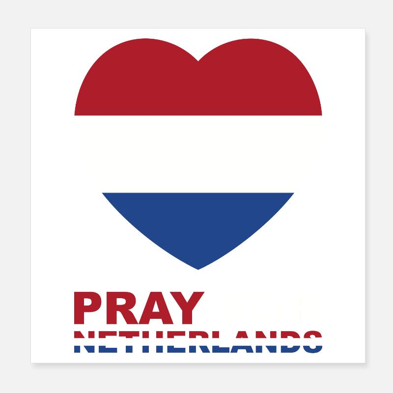 Heart with Netherlands flag and prayer text Poster 8" x 8" (20x20 cm)
