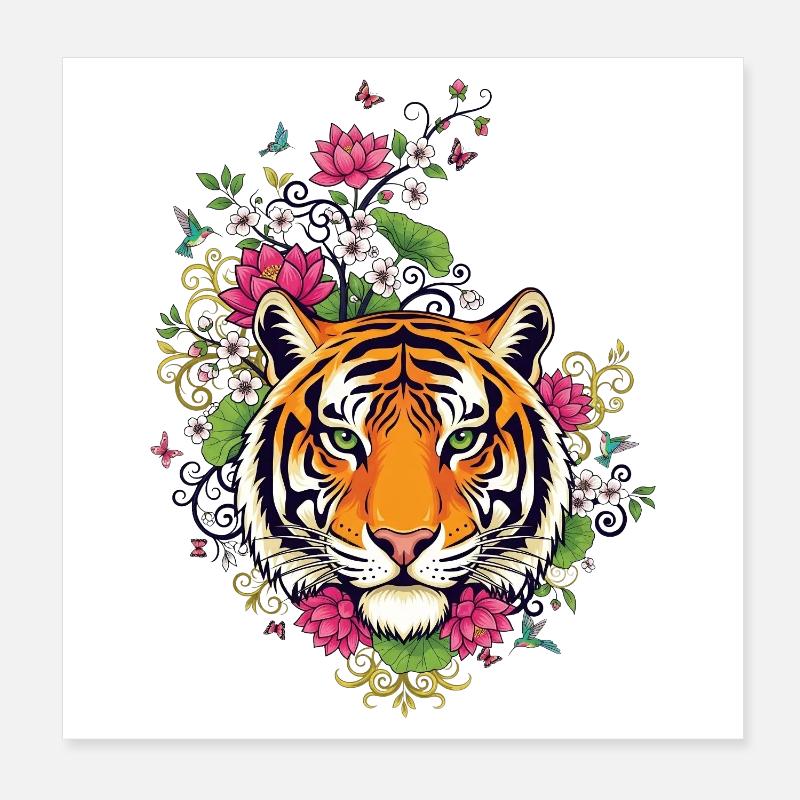Tiger Poster 8" x 8" (20x20 cm)