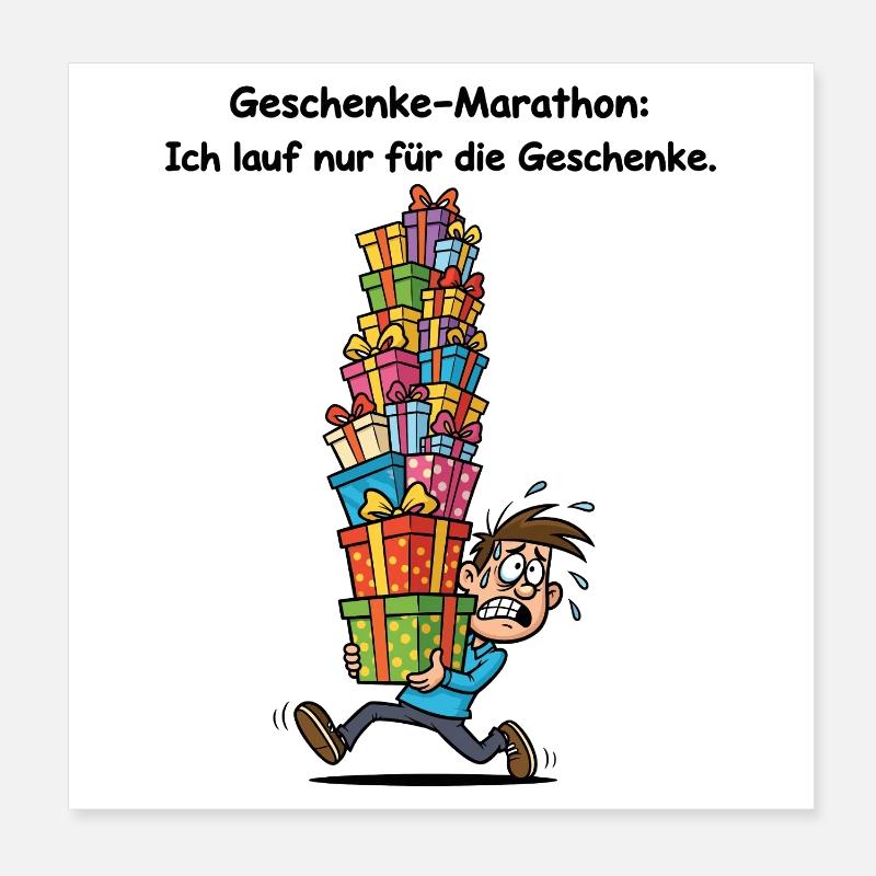 Gift Marathon Poster 8" x 8" (20x20 cm)
