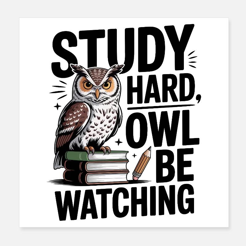 weise Eule Poster 20x20 cm