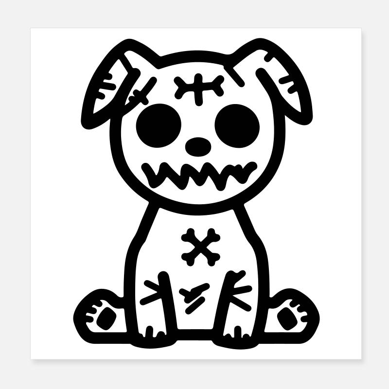 Hund Zombie Poster 20x20 cm