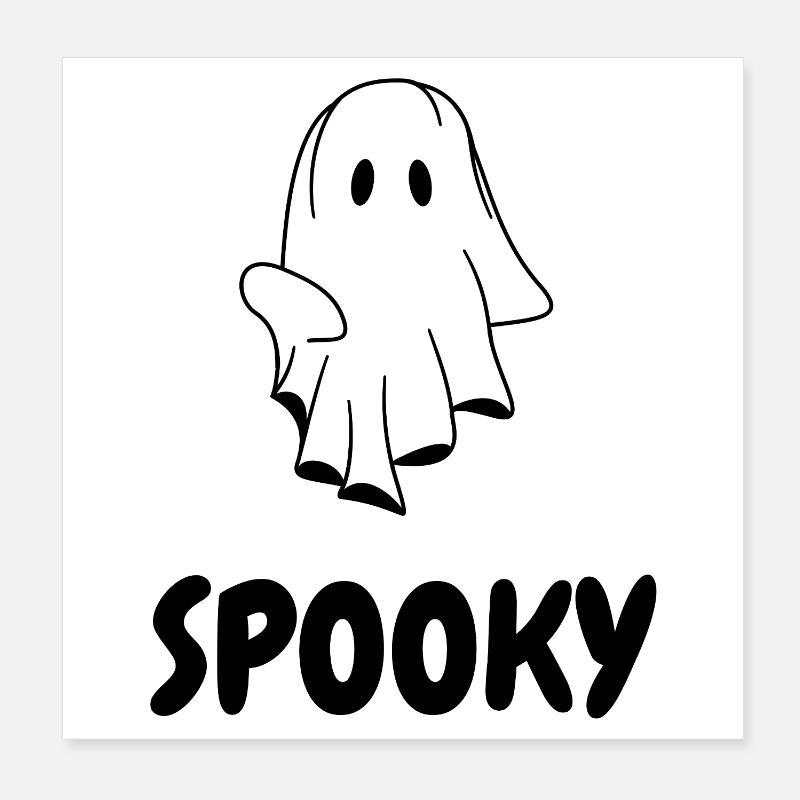 SPOOKY |  Halloween T-Shirt with Ghost Poster 8" x 8" (20x20 cm)