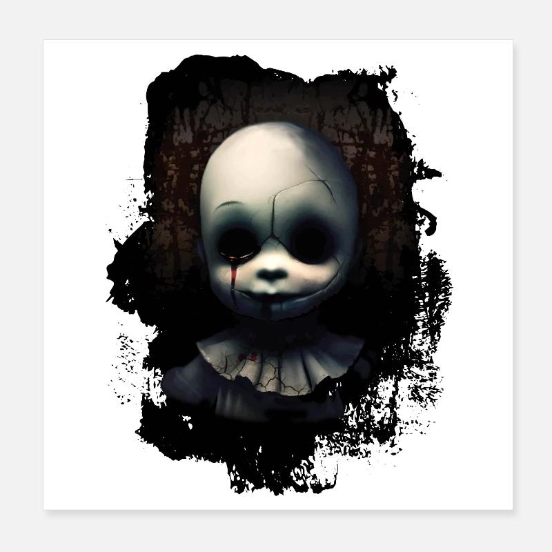 Zerbrochenes Puppengesicht Poster 20x20 cm