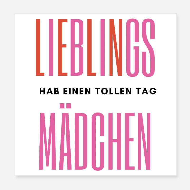 Lieblingsmädchen – Romantisches Typografie Poster 20x20 cm