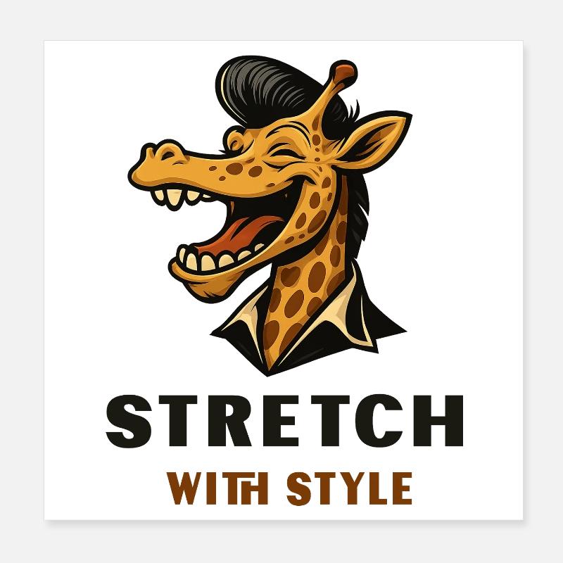 Stretch avec style – Cool Giraffe Poster 20 x 20 cm