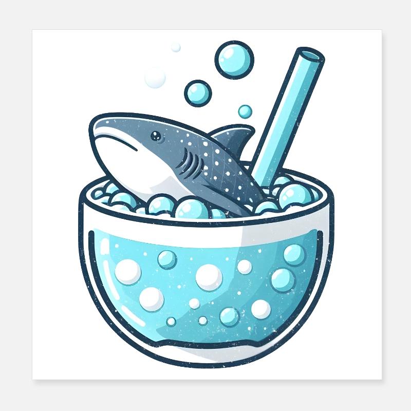 WalHai im Bubble Tea Becher Poster 20x20 cm