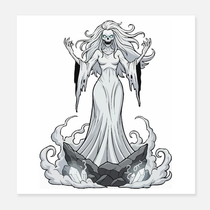 Banshee sur rochers de cristal Poster 20 x 20 cm
