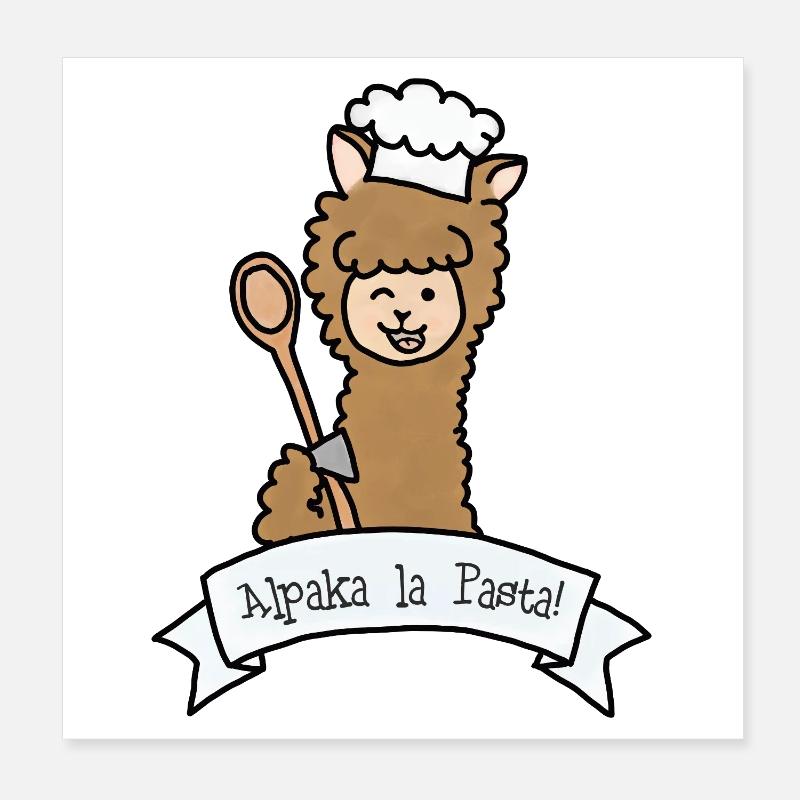 Alpaka la Pasta! Poster 20x20 cm