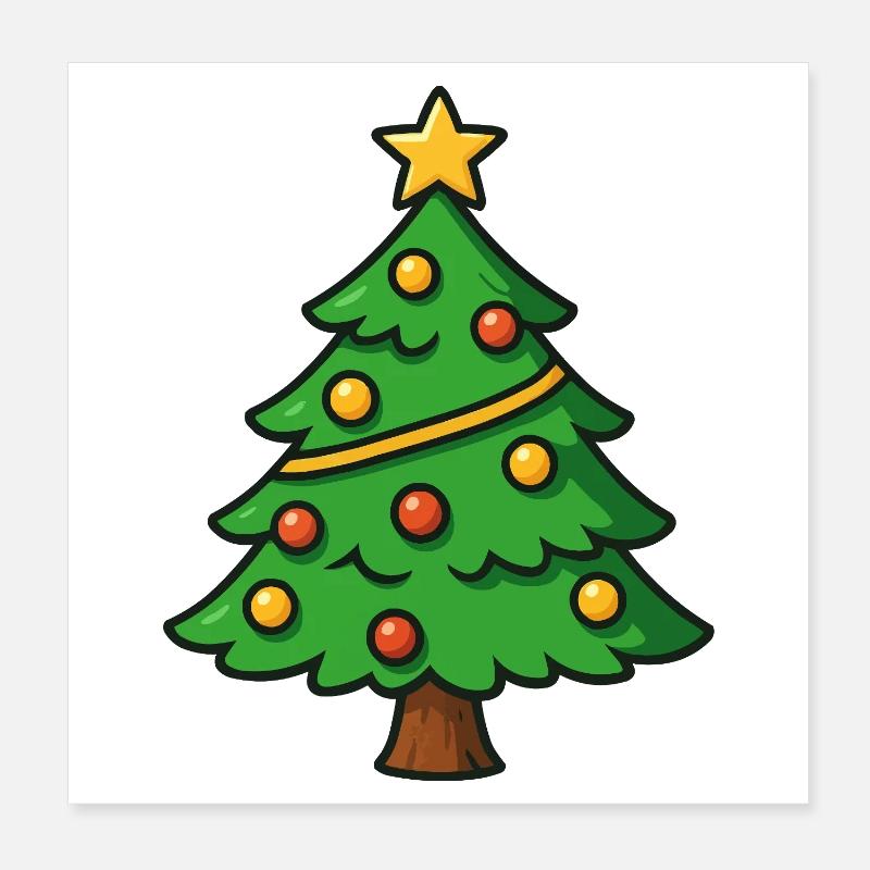 Weihnachtsbaum mit Stern Poster 20x20 cm