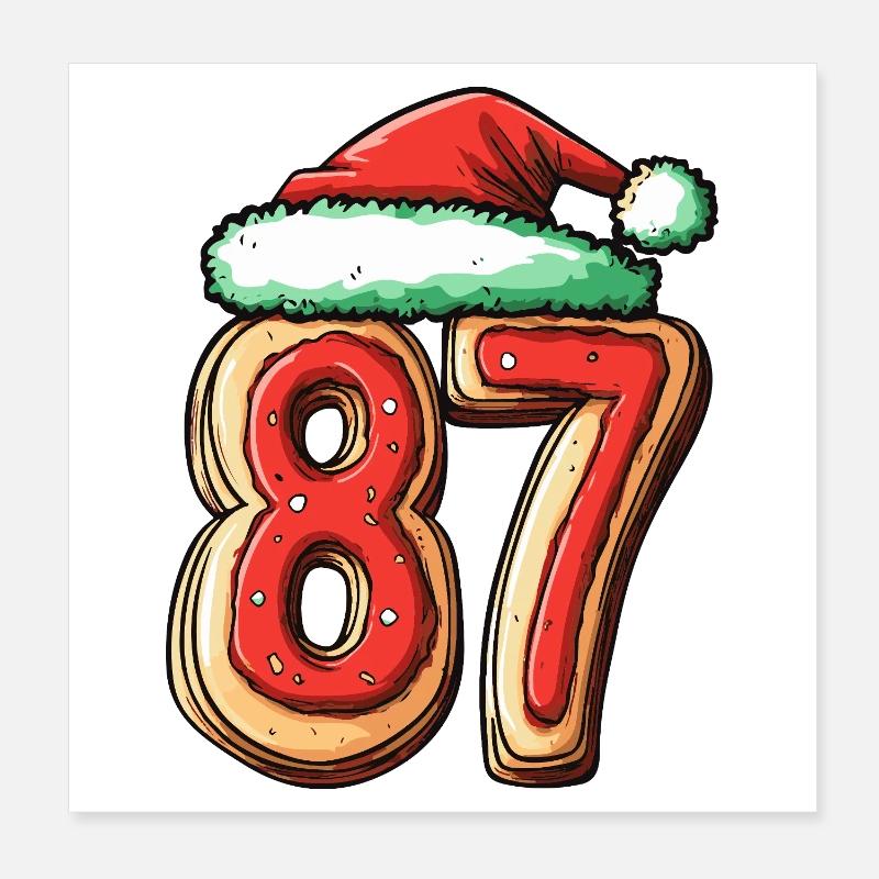 Biscuit de Noël à 87 chiffres Poster 20 x 20 cm