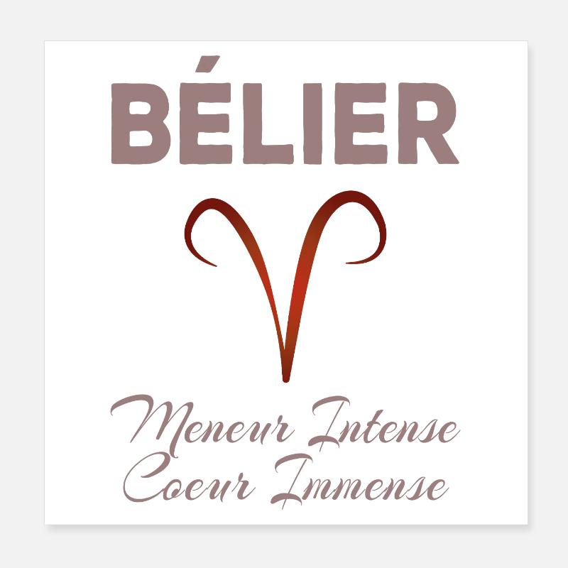 Bélier Poster 20 x 20 cm