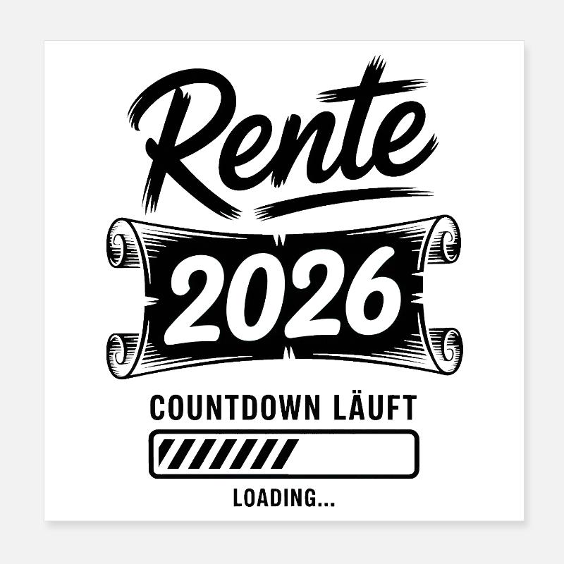 Compte à rebours des rentes 2026 Poster 20 x 20 cm