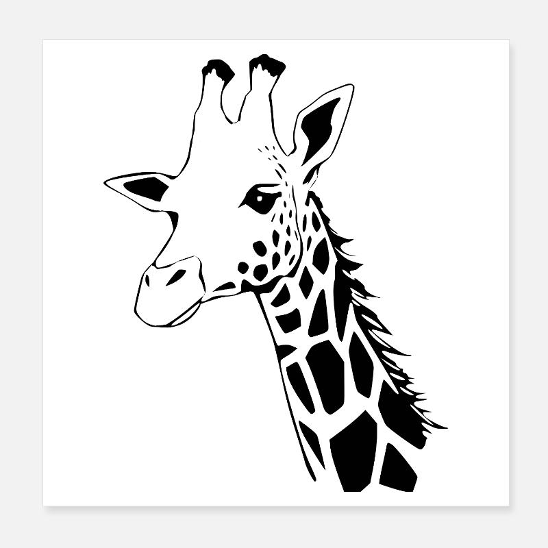 Giraffe Gift Christmas Poster 8" x 8" (20x20 cm)