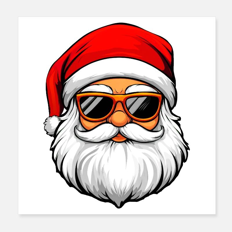 cool Père Noël Poster 20 x 20 cm