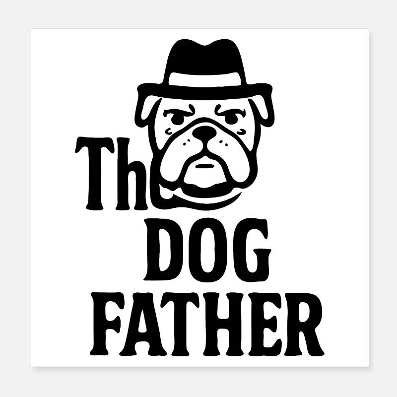 Das Maskottchen-Maskottchen-Design des Hundevaters Bulldoggenhuts Poster 20x20 cm