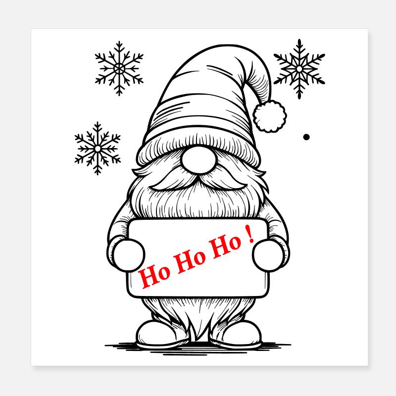 gnome de noël  Poster 20 x 20 cm