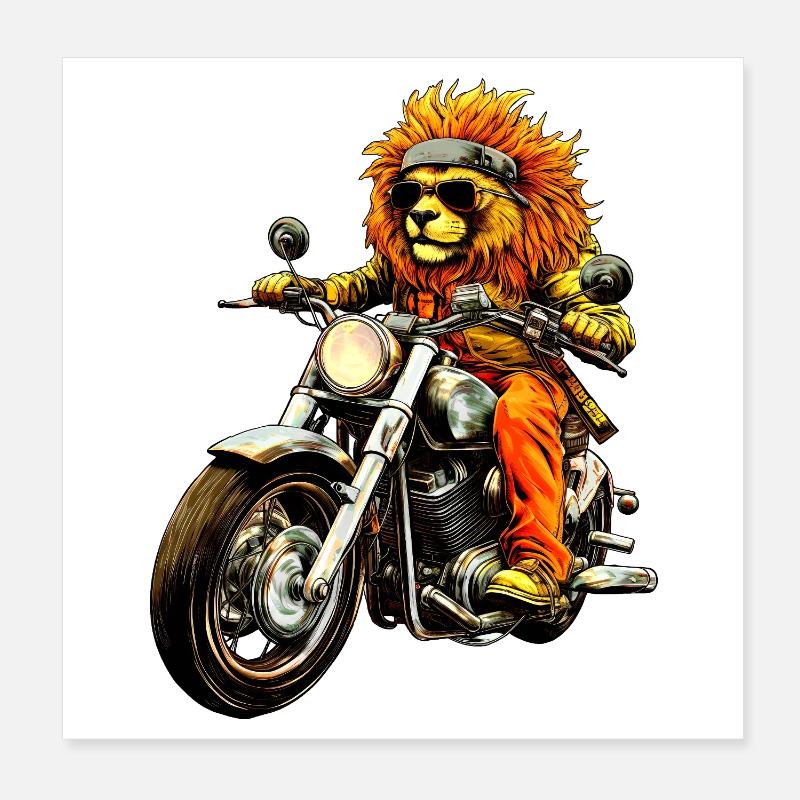 Lions motards Poster 20 x 20 cm