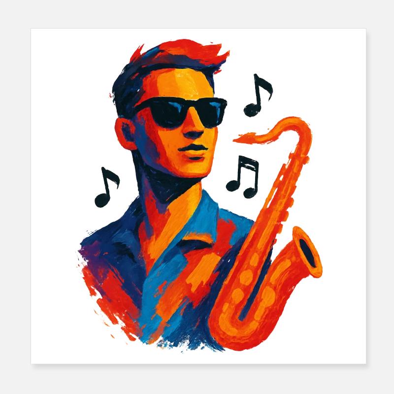 Jazz - Saxophone - Musique Poster 20 x 20 cm
