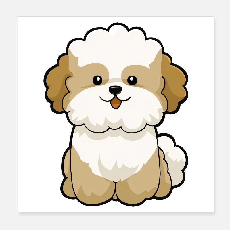 Mascotte Chibi Poodle Pal Poster 20 x 20 cm