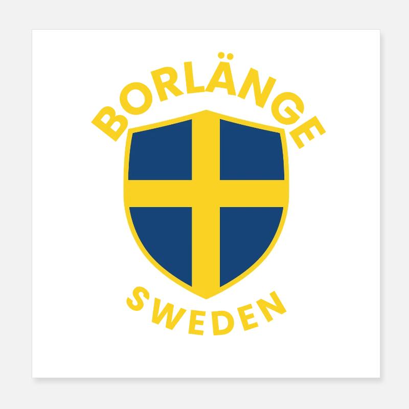 Borlänge Schild Schweden Logo Poster 20x20 cm
