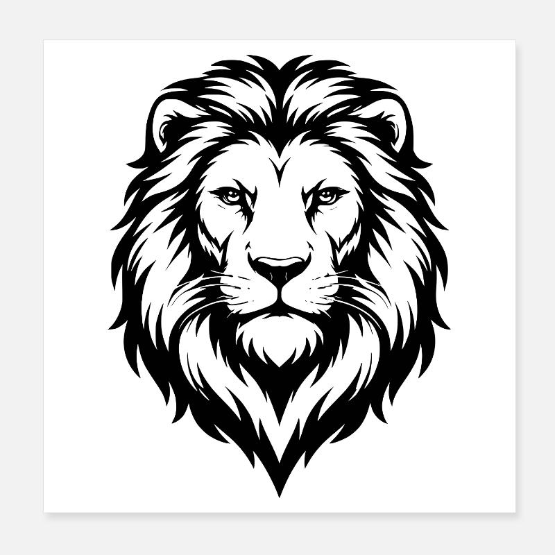 Löwe Design llustration Poster 20x20 cm