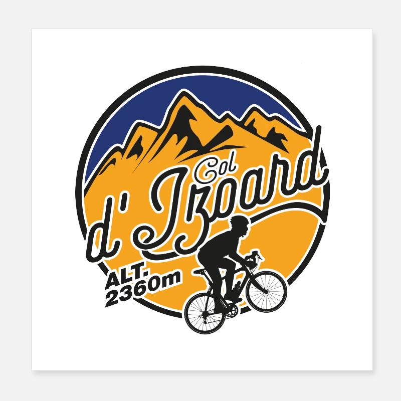 Mountain Biking Alps 2360m Poster 8" x 8" (20x20 cm)