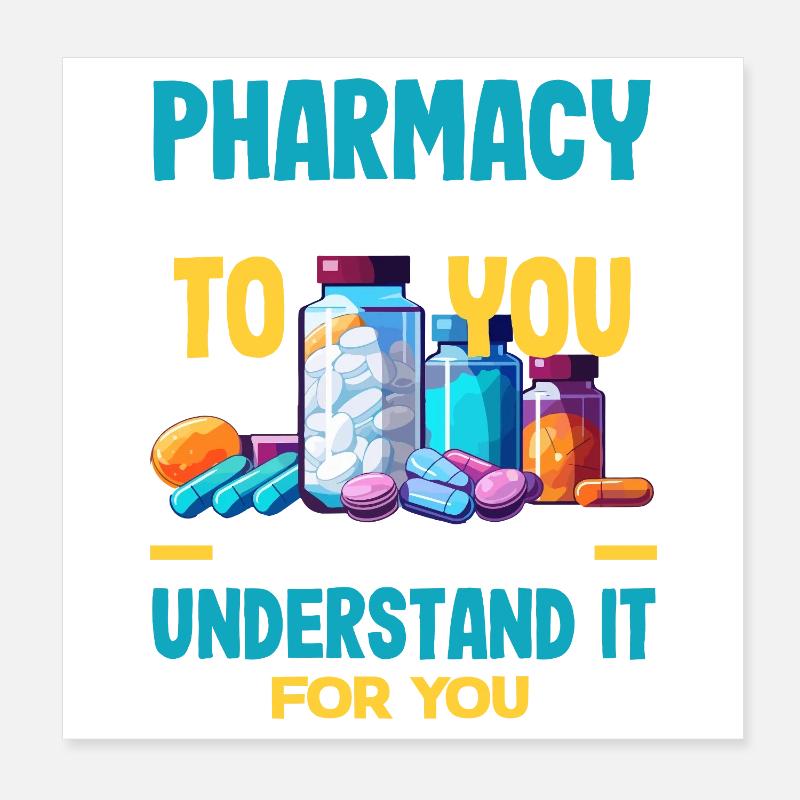 Pharmacist Pharmaceutical Technical Poster 8" x 8" (20x20 cm)