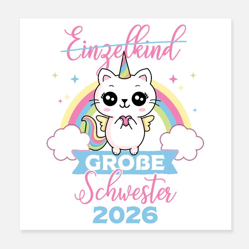 Enebarn Storesøster 2026 Graviditet Poster 20x20 cm