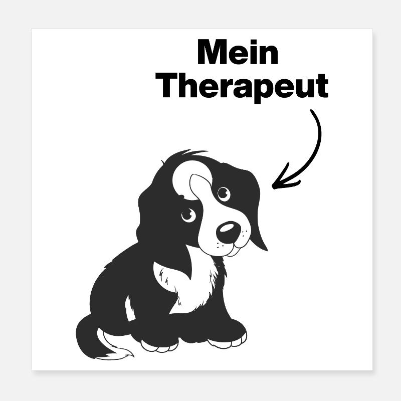 MON CHIEN EST MON THÉRAPEUTE ! 🐶 ÂME D’AMOUREUSE DE CHIEN Poster 20 x 20 cm