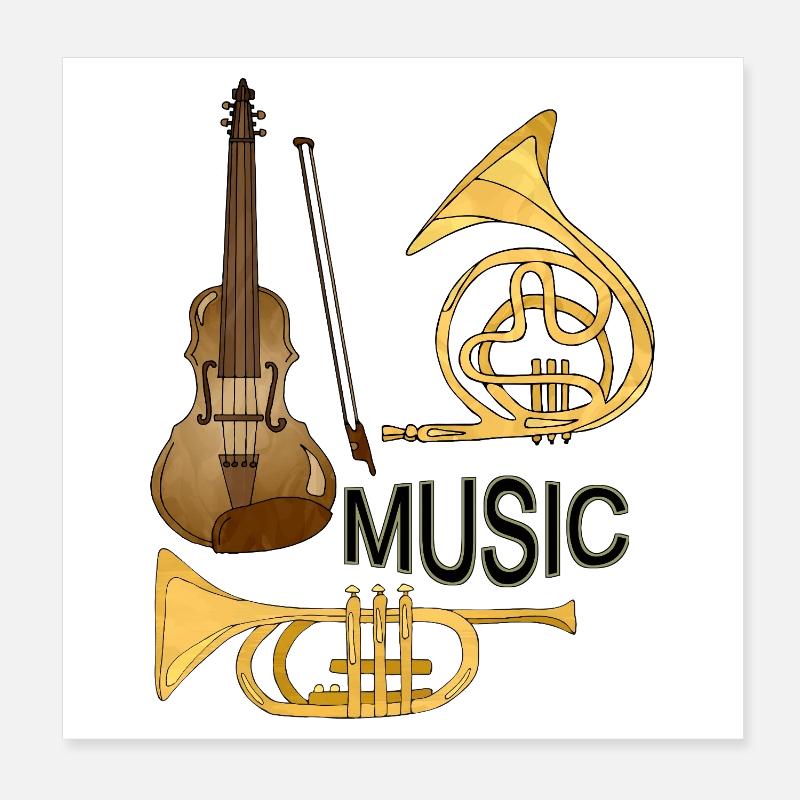 Musikinstrumente Poster 20x20 cm