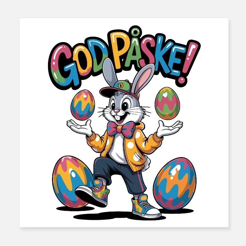 Easter bunny in colorful style Poster 8" x 8" (20x20 cm)