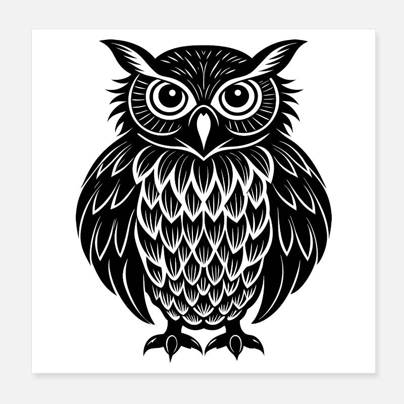 Eule Poster 20x20 cm