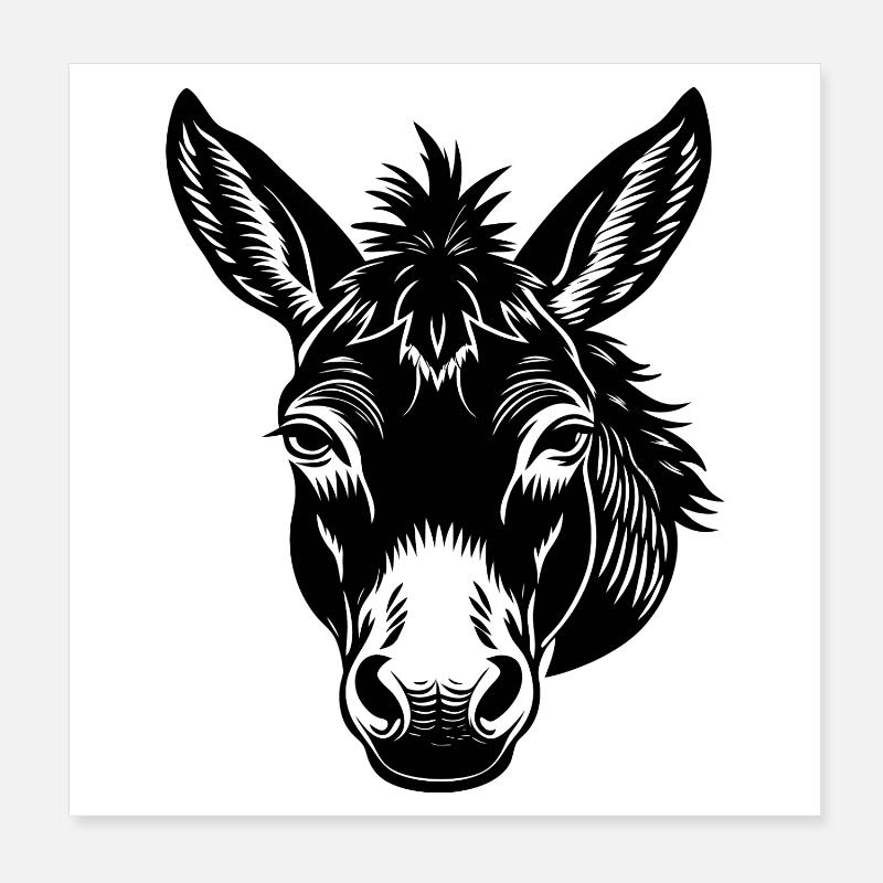 Mule face Poster 8" x 8" (20x20 cm)