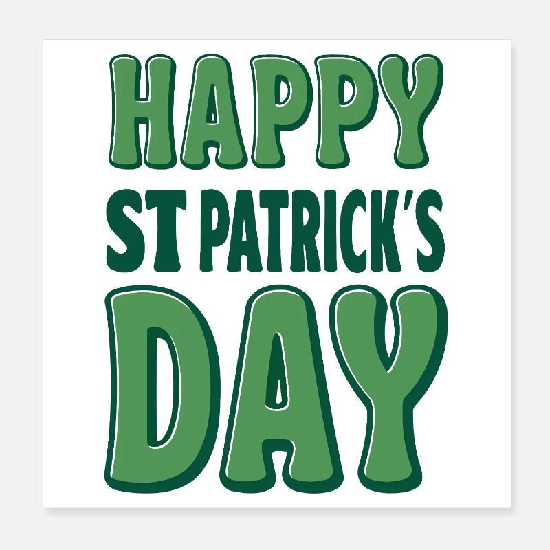 Joyeuse Saint-Patrick Verte Poster 20 x 20 cm